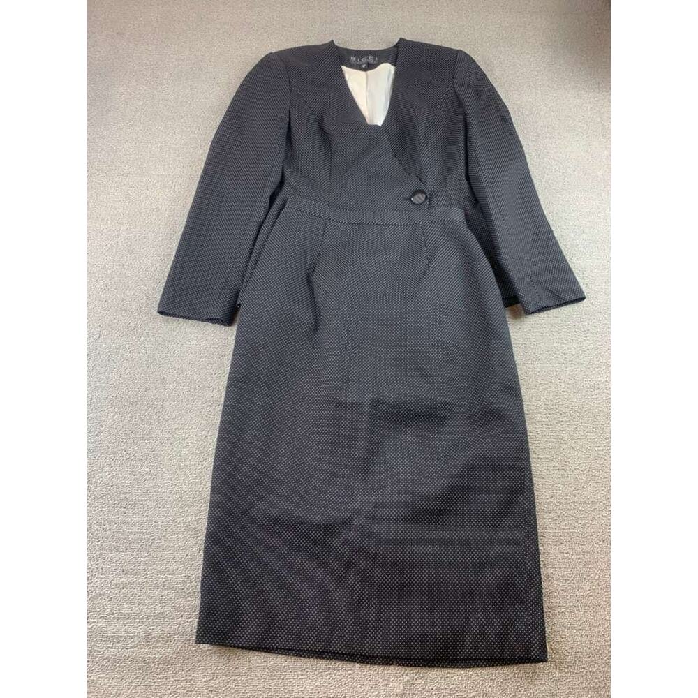 Vintage Bicci Florine Wachter Skirt Suit Size 4 Black Jacket Skirt USA Made